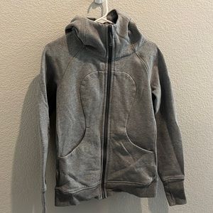 Grey lululemon scuba hoody, size 6.